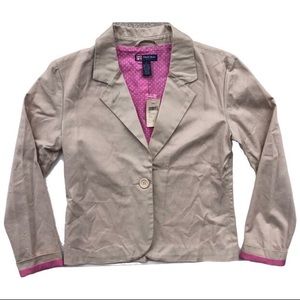 NWT DuckHead Vintage Tan One Button Long Sleeve Blazer With Gorgeous Pin…